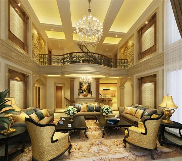 高檔歐式復式別墅客廳燈具