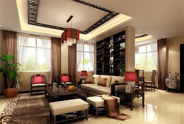 新中式別墅客廳燈具設計定制案例