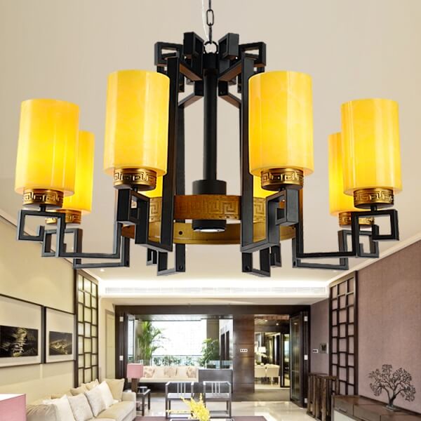 仿云石中式吊燈價格 手工烤漆中式玄關吊燈多少錢？