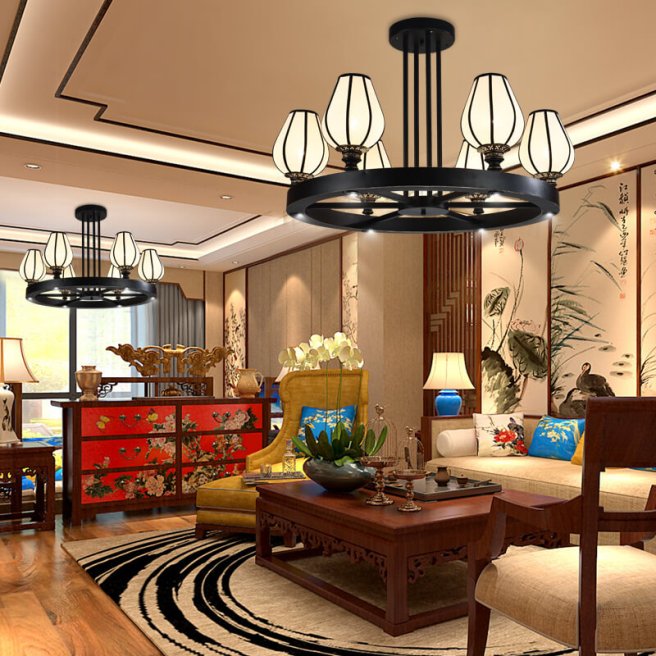 2018新款中式布藝大吊燈居家應用