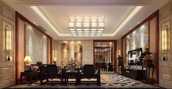 別墅新中式風(fēng)格吊燈客廳燈具安裝效果圖 廠(chǎng)家供貨更省事